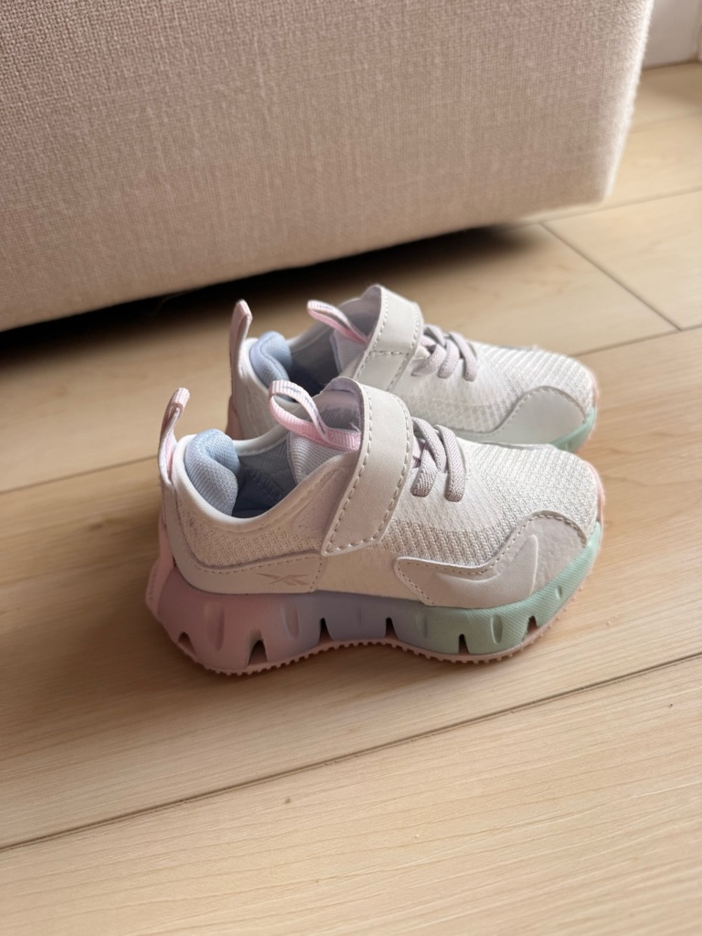Kids Reebok White Pastel Gradient Athletic Sneakers